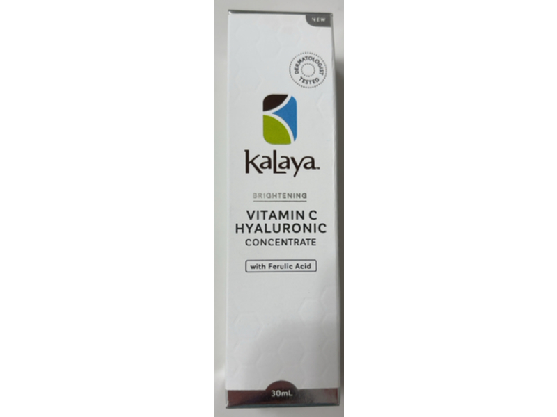 Kalaya Naturals Brightening Vitamin C Hyaluronic Concentrate Serum, Ferulic Acid, 30 mL