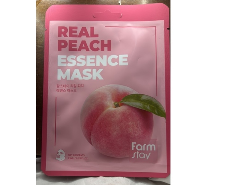 Farm Stay Essence Mask, Real Peach, 0.78 fl oz/23 mL