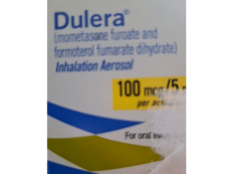 Dulera (Mometasone Furoate & Formoterol Fumarate dihydrate), 100 mcg / 5mcg, Organon (Rx)
