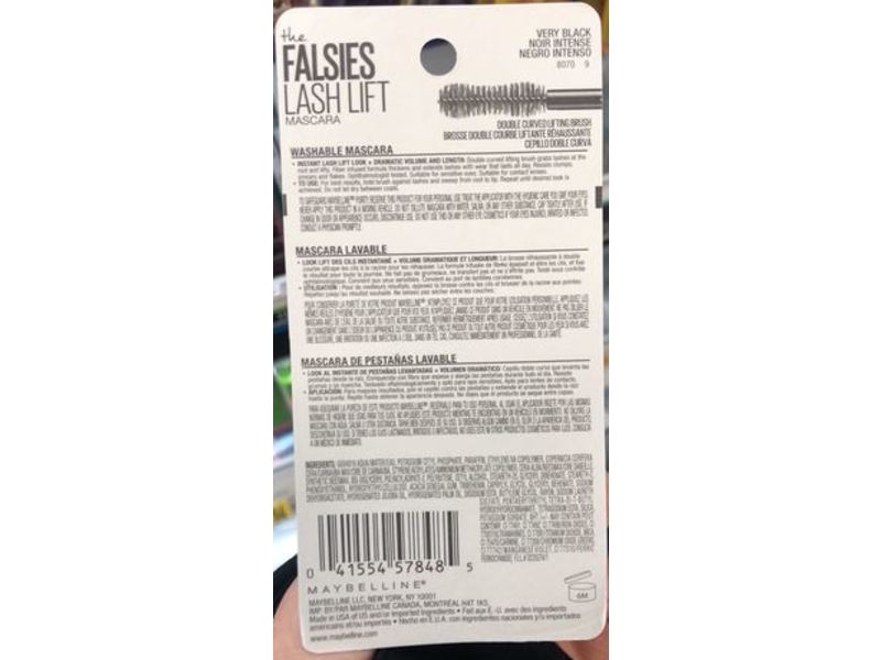 Maybelline New York The Falsies Lash Lift Mascara, 201 Very Black, 0.32 fl oz/9.6 ml