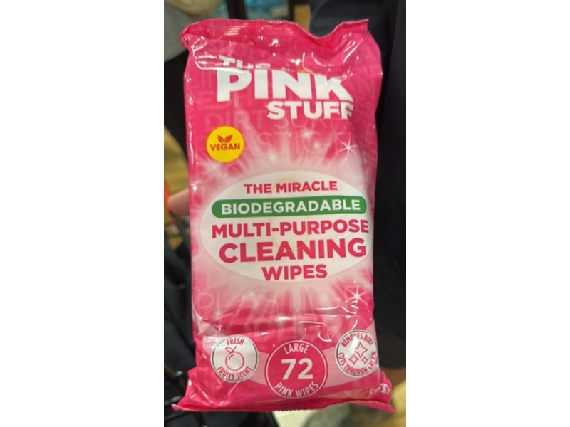 The Pink Stuff Multi-Purpose Cleaning Wipes, Fresh Fruit, 72 Count, Pack Of 3