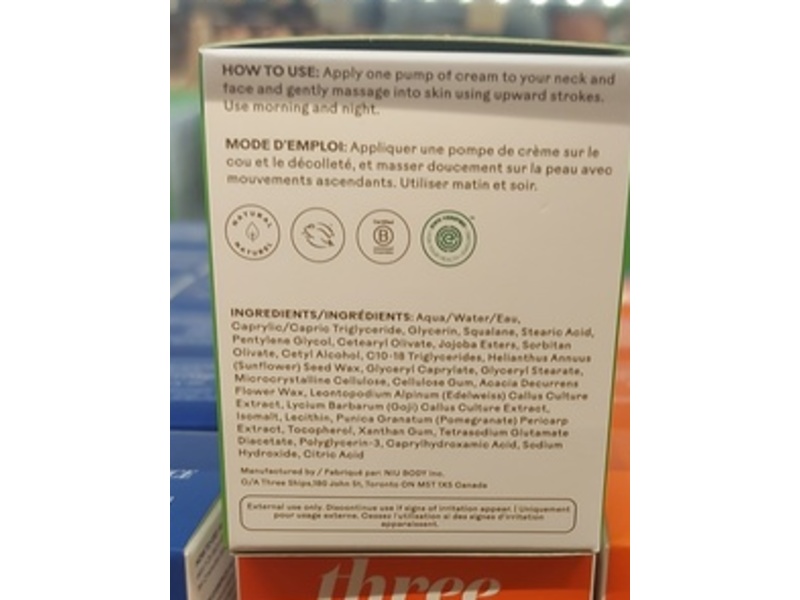 Three Ships Firm Believer Smoothing Neck + Face Cream, Goji Stem Cell & Pomegranate, 1.4 fl oz/40 g