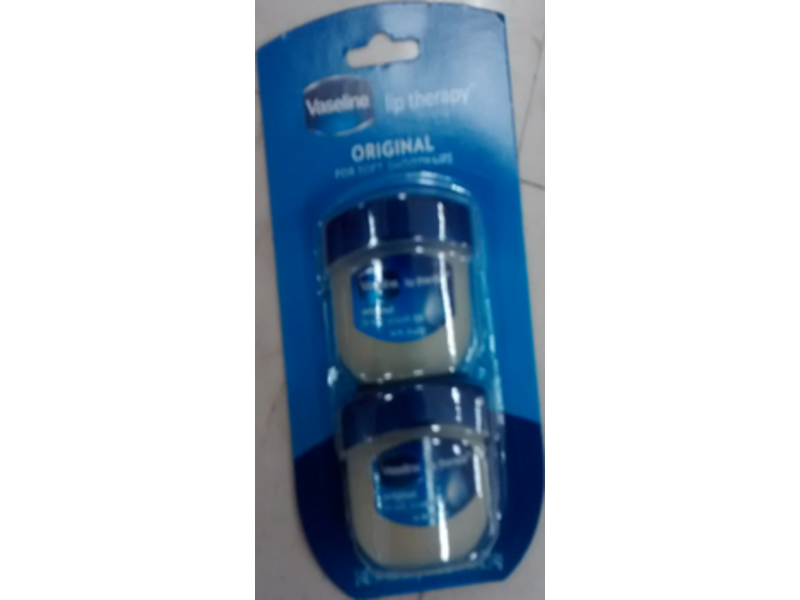 Vaseline Lip Therapy, Original, 0.25 oz/7 g, Pack Of 2