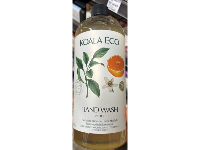 Koala Eco Hand Wash Refill, Mandarin Lemon & Pink Grapefruit Essential Oil, 33.8 fl oz/1 L