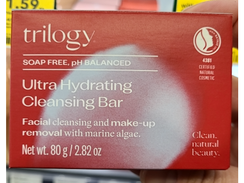 Trilogy Ultra Hydrating Cleansing Bar, 2.82 oz/80 g