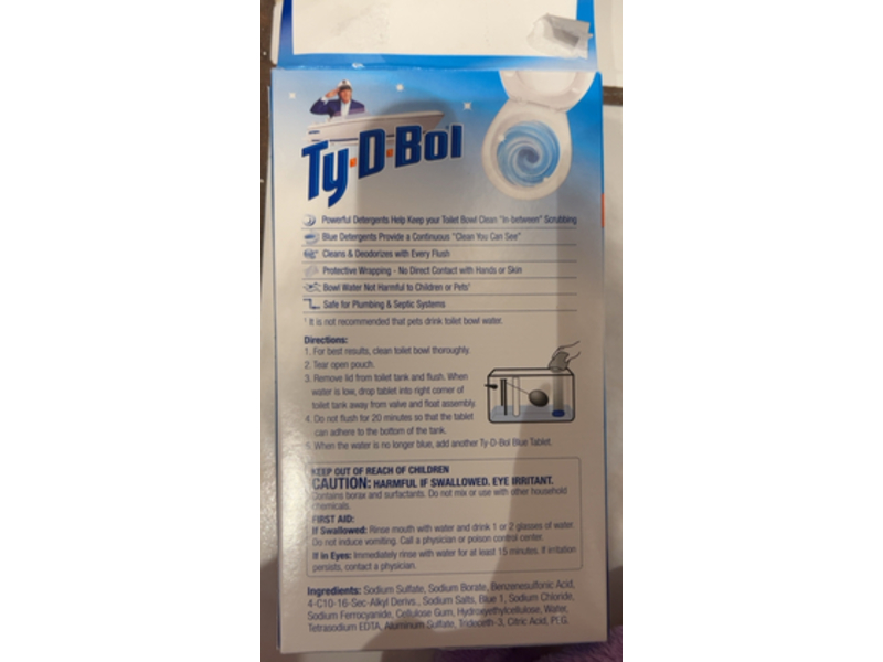 Ty-D-Bol Toilet Cleaner, Blue, 1.4 oz, Pack of 5