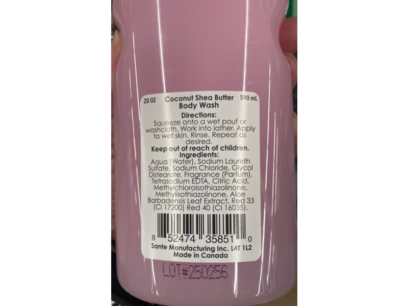 Eve St. Claire Moisturizing Body Wash, Coconut Shea Butter, 20 fl oz/590 mL