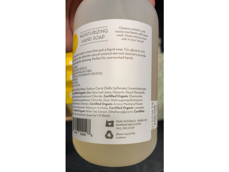 Dani All-Natural Moisturizing Hand Soap, Sandalwood & Vanilla, 12 fl oz/355 mL