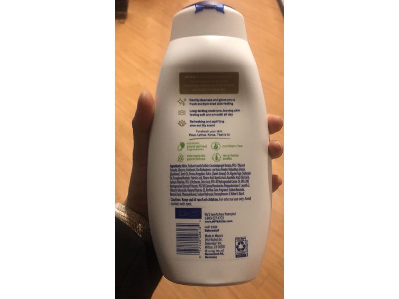 Nivea Refreshing Body Wash, Nourishing Serum, Fresh Aloe and Lily, 20 fl oz/591 mL