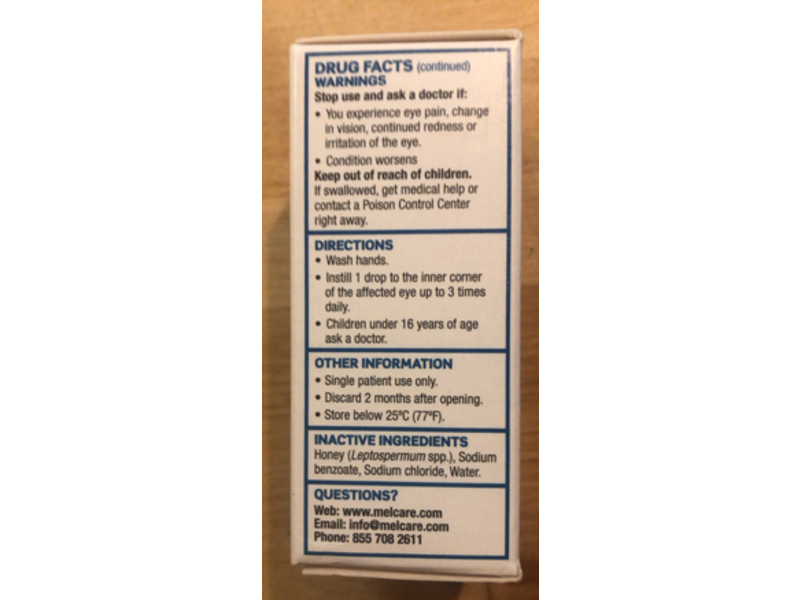 Melcare Optimel Manuka + Dry Eye Drops, 0.34 oz/10 mL