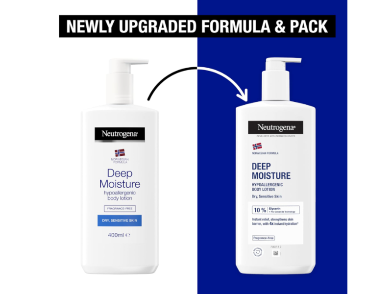 Neutrogena Deep Moisture Hypoallergenic Body Lotion, 400 mL.