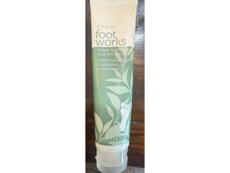 Avon Foot Works Nourishing Cream, Ginger & White Tea, 3.4 fl oz/100 mL