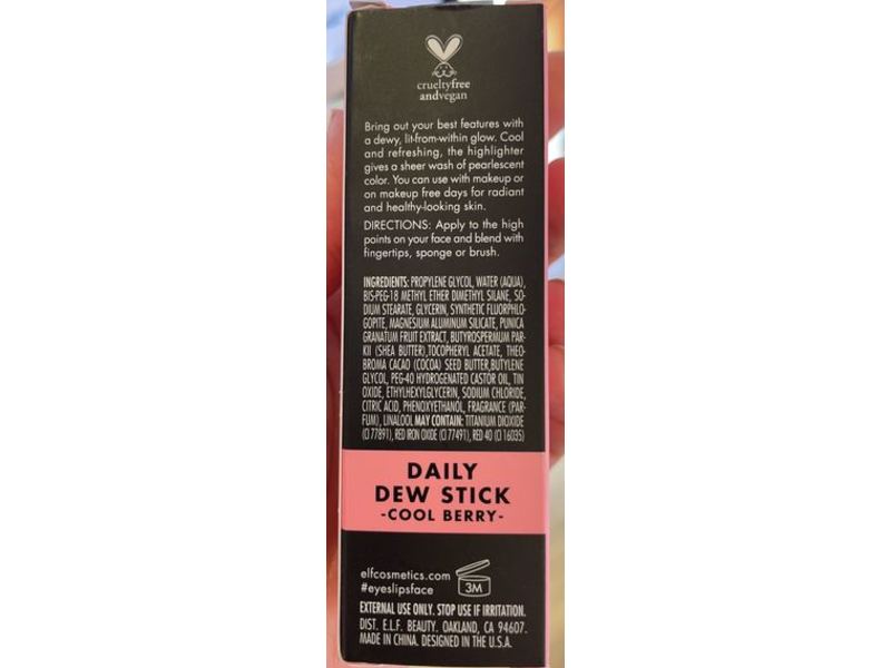 e.l.f. Daily Dew Stick, Cool Berry, 0.52 oz/15 g