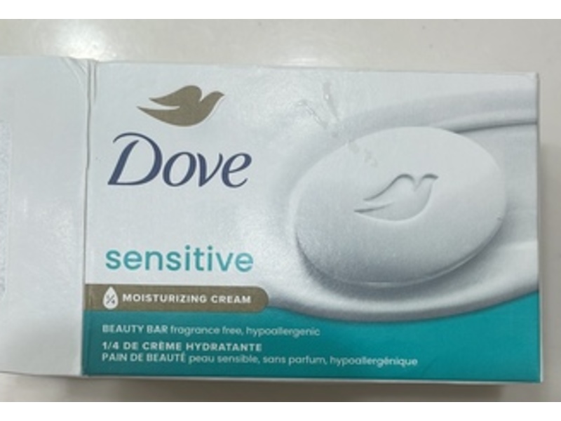 Dove Moisturizing Cream Beauty Bar, Sensitive, 3.75 oz/106 g