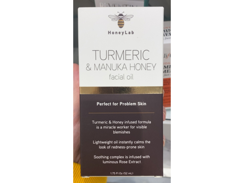 Honey Lab Facial Oil, Turmeric & Manuka Honey, 1.75 fl oz/52 mL