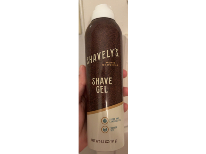 Shavely's Men's Grooming Shave Gel, Argan & Camellia Oils, 6.7 oz/191 g