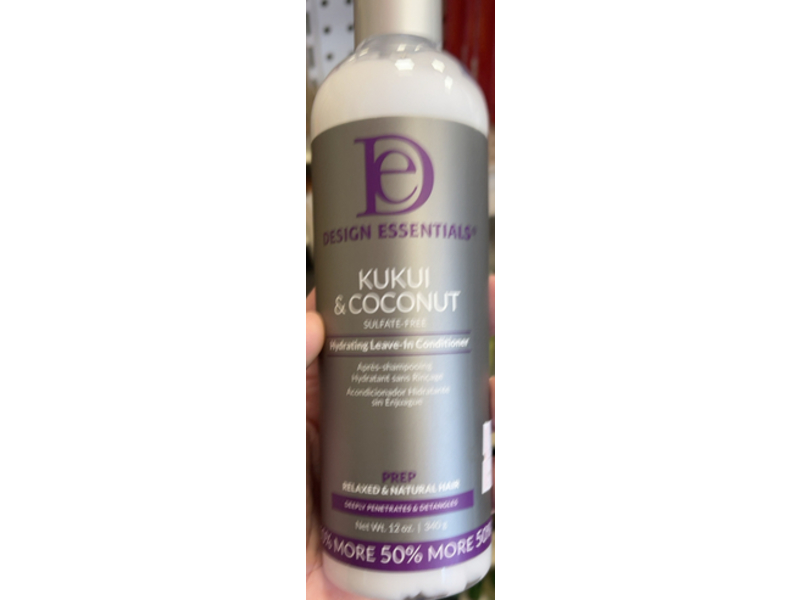 Design Essentials Hydrating Leave-In Conditioner, Kukui & Coconut, 12 oz/340 g