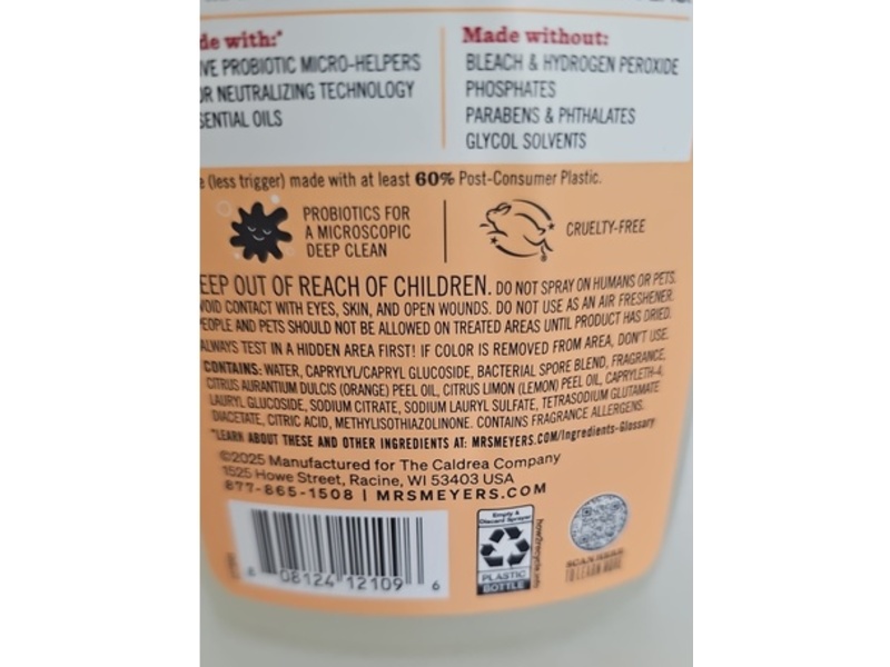 Mrs. Meyer's Clean Day Pet Stain & Odor Fighter, Orange Blossom, 16 fl oz/473 mL