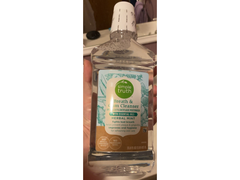 Simple Truth Breath & Gum Cleanser, Herbal Mint, 33.8 fl oz/1L