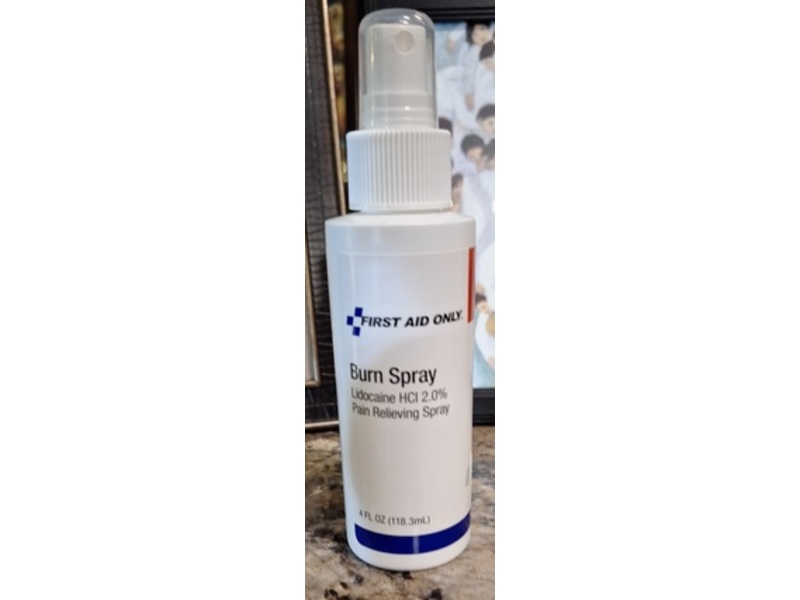 First Aid Only Burn Pain Relieving Spray, Lidocaine HCl 2.0%, 4 fl oz/118.3 mL