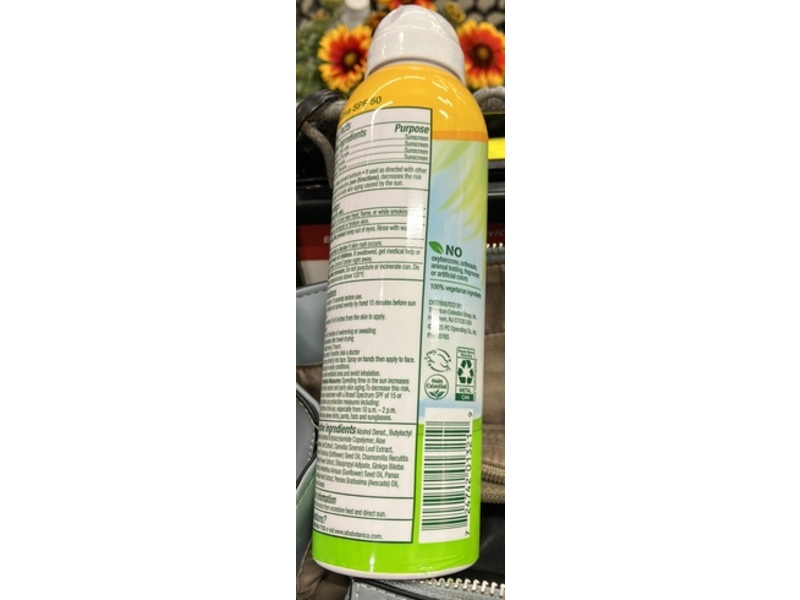 Alba Botanica Sensitive Sunscreen Spray, SPF 50 Fragrance Free, 6 fl oz/177 mL