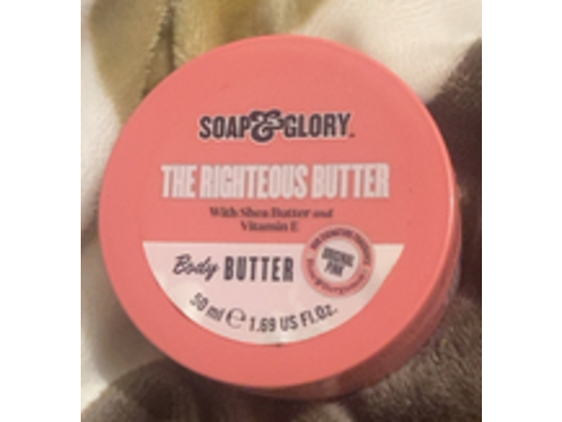 Soap & Glory The Righteous Body Butter, Original Pink, Shea Butter & Vitamin E, 1.69 fl oz/50 mL