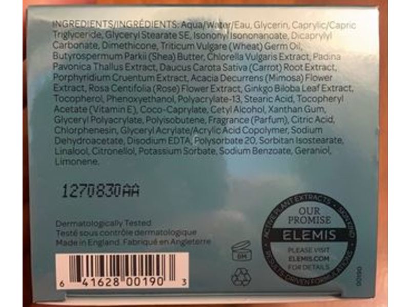 Elemis Pro-Collagen Marine Cream Anti-Wrinkle Day Cream, Padina Pavonica, Rose. Mimosa, 1.0 fl oz.30 mL