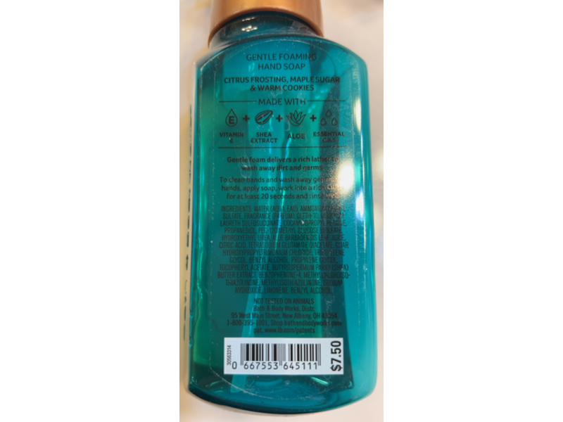 Bath & Body Works Foaming Hand Soap, Frosted Biscotti, 8.75 fl oz/259 mL