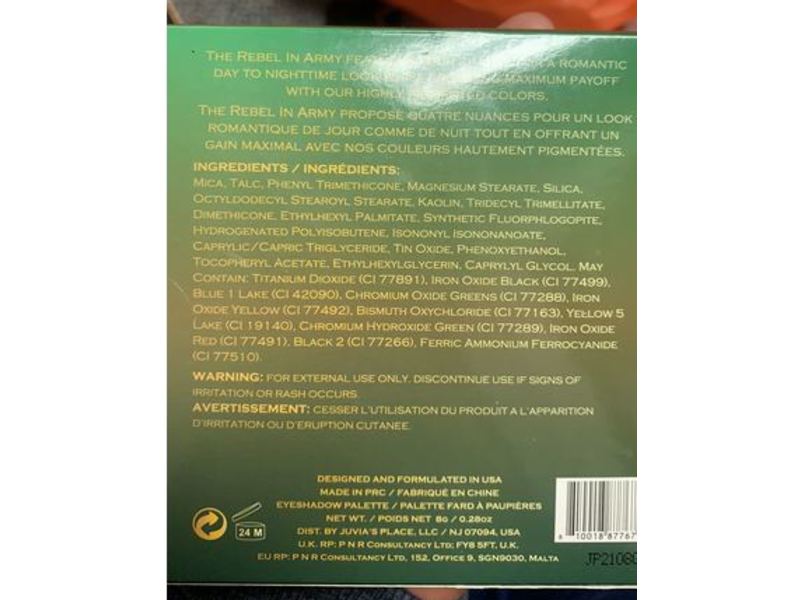 Juvia's Place Eyeshadow Palette, The Rebel Army