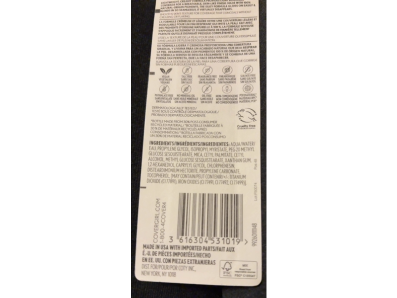 Covergirl Clean Invisible Concealer, 110 Classic Ivory, 0.23 fl oz/7 mL