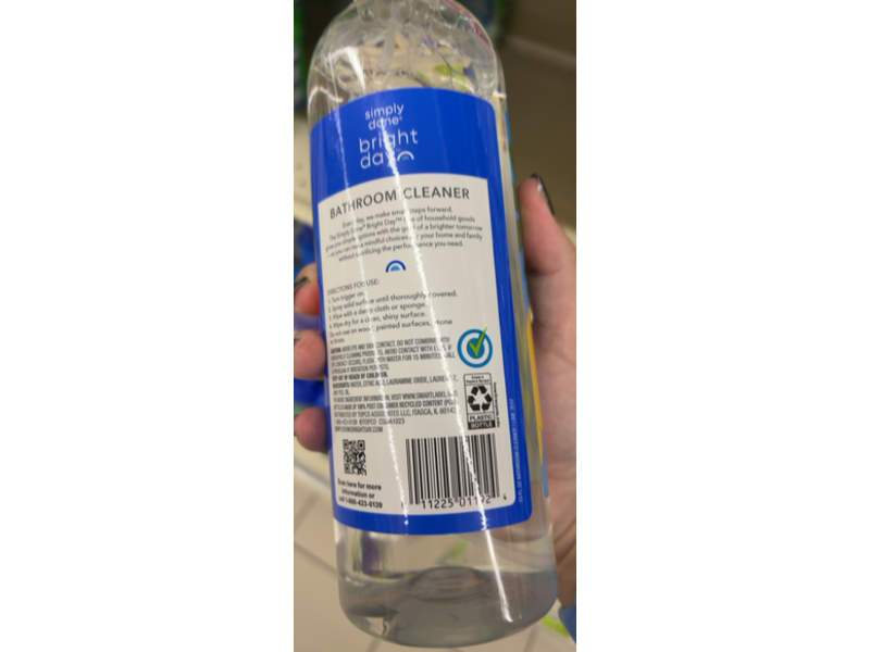 Simply Done Bright Day Bathroom Cleaner, Lime Zest Scent, 23 fl oz/680 mL