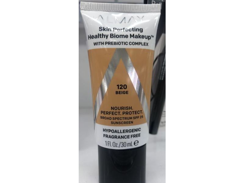 Almay Skin Perfecting Healthy Biome Makeup, 120 Beige, 1 fl oz/30 mL