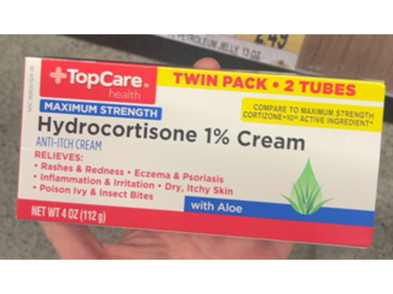 TopCare Anti-Itch Cream, Aloe, 4 oz/112 g, Pack Of 2