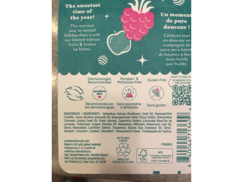 Evolution Of Smooth Holiday Lip Balm Stick, Sparkling Appletini + Blackberry Bellini, 0.14 oz/4 g, Pack Of 2