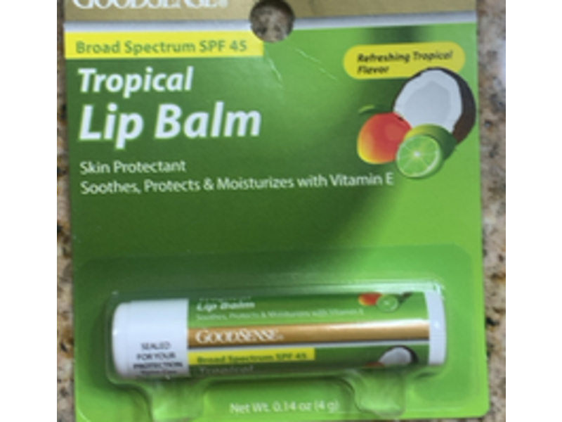 GoodSense Tropical Lip Balm, SPF 45, 0.14 oz/4 g