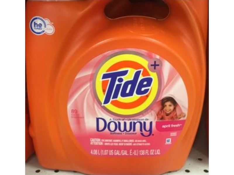Tide Plus Downy Laundry Detergent, April Fresh, 89 Loads, 138 fl oz/4.08 L