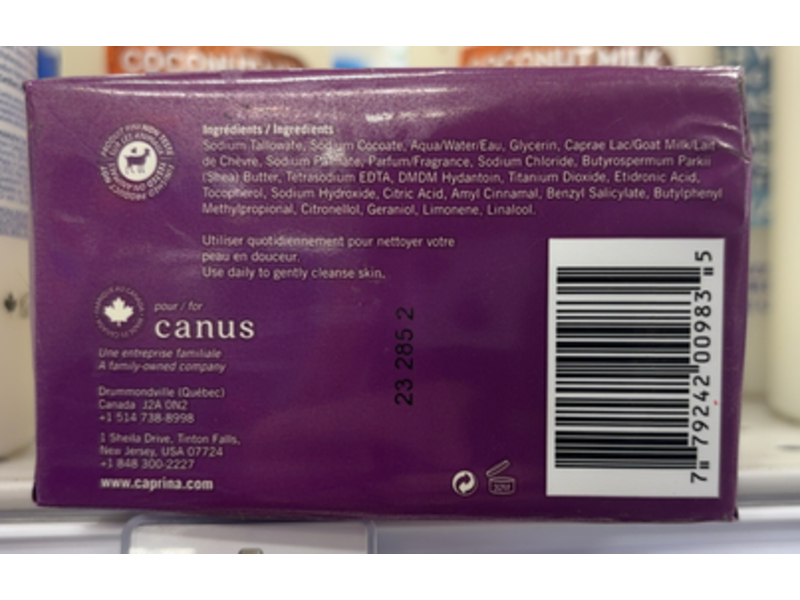 Caprina Fresh Goat’s Milk Soap, Shea Butter, 3.2 oz/90 g, Pack Of 3