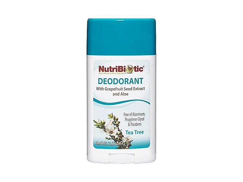 Nutribiotic Deodorant, Tea Tree Grapefruit Seed Extract & Aloe, 2.6 oz/75 g