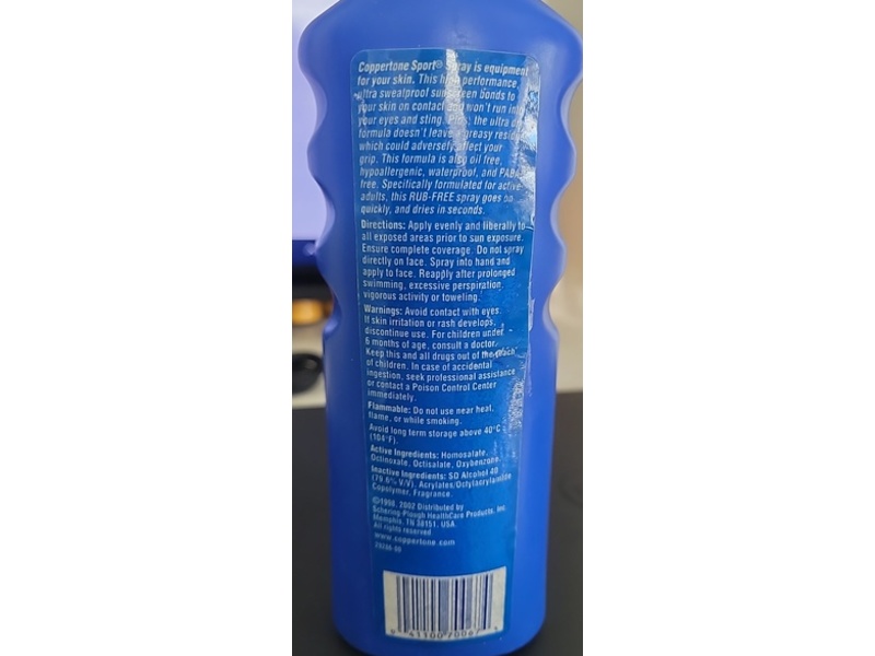 Coppertone Sport Sunblock Sunscreen Spray, SPF 30, 10 fl oz/296 mL