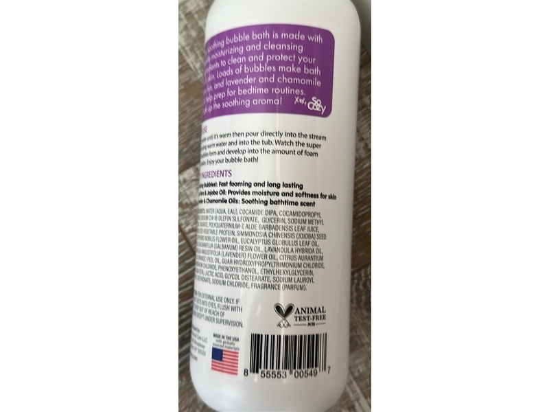 So Cozy Kids Soothing Bubble Bath, Lavender + Chamomile & Aloe, 20 fl oz/591 mL