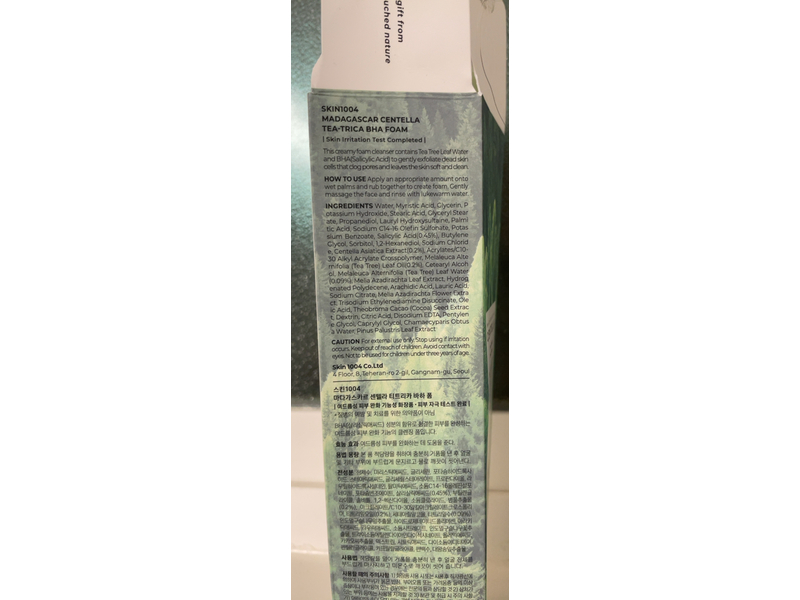 Skin1004 Madagascar Centella Bha Foam, Tea-Trica, 4.22 fl oz/125 mL