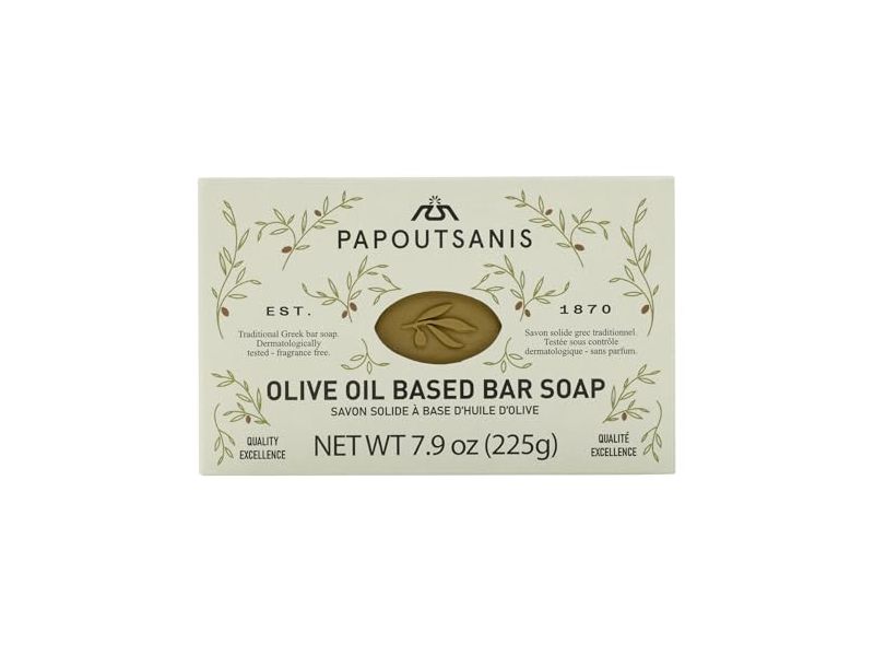 Papoutsanis Olive Oil Based Soap Bar, 7.9 oz/225 g, Pack Of 4
