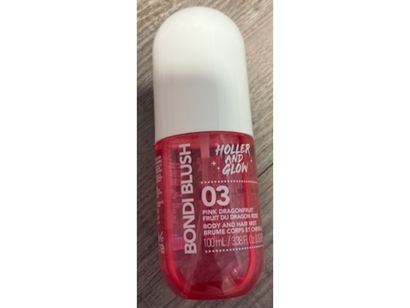 Holler & Glow Bondi Blush Body & Hair Mist, Pink Dragonfruit, 3.38 fl oz/100 mL