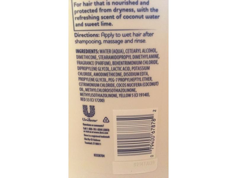 Dove Nutritive Solutions Coconut & Hydration Conditioner, 25.4 fl oz/750 mL