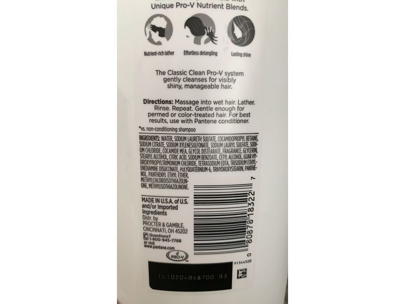 Pantene Pro-v Classic Clean Shampoo, 30.4 fl oz/900 mL