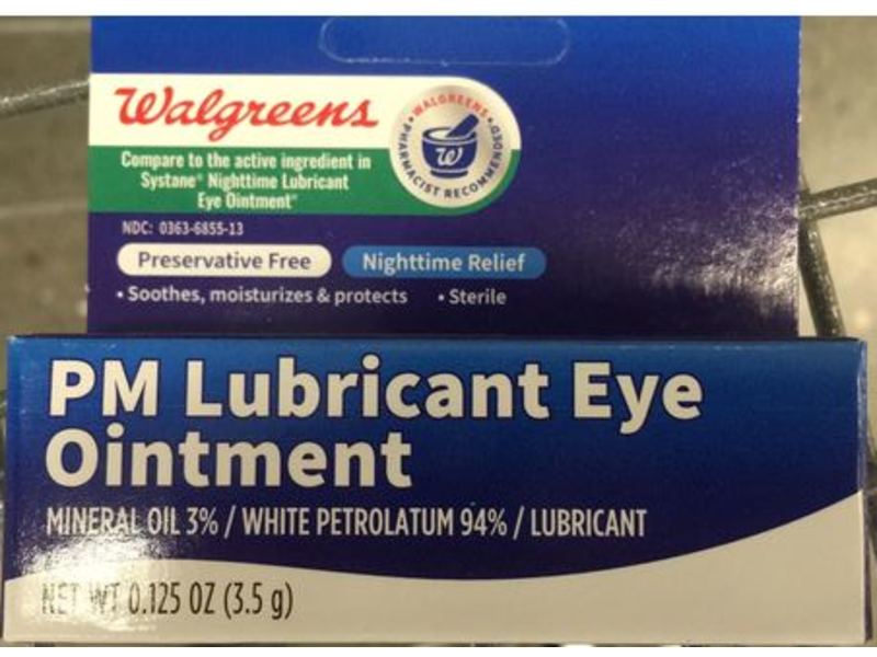 Walgreens Pm Lubricant Eye Ointment, Preservative Free, 0.125 oz/3.5 g