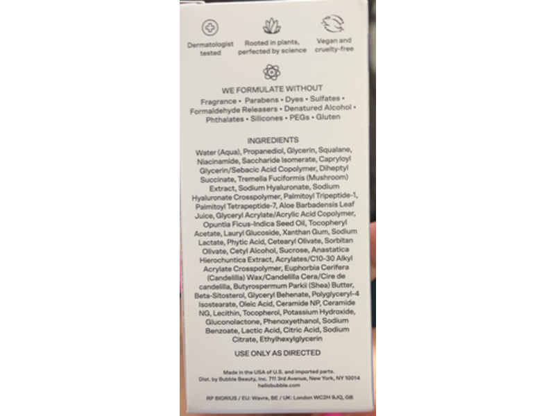 Bubble Water Slide Hydration Boosting Serum, Hyaluronic Acid + Peptides, 1 fl oz/30 mL