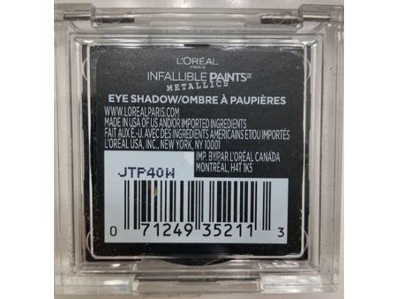 L'Oreal Paris Infallible Paints Eyeshadow Metallics, Brass Knuckles, 0.09 oz/2.8 g