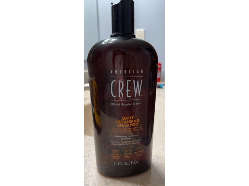 American Crew Daily Cleansing Shampoo, Citrus Mint Fragrance, 33.8 fl oz/1 L