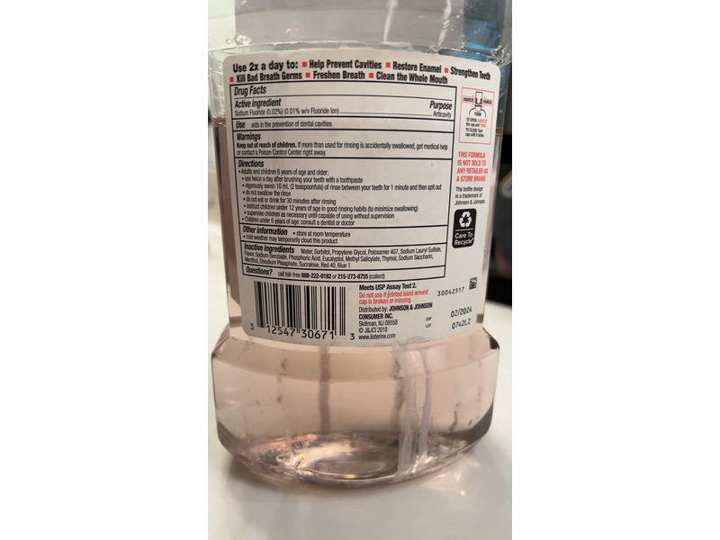 Listerine Total Care Fluoride Mouthwash, Mint Flavor, 1.8 fl oz, Pack Of 2